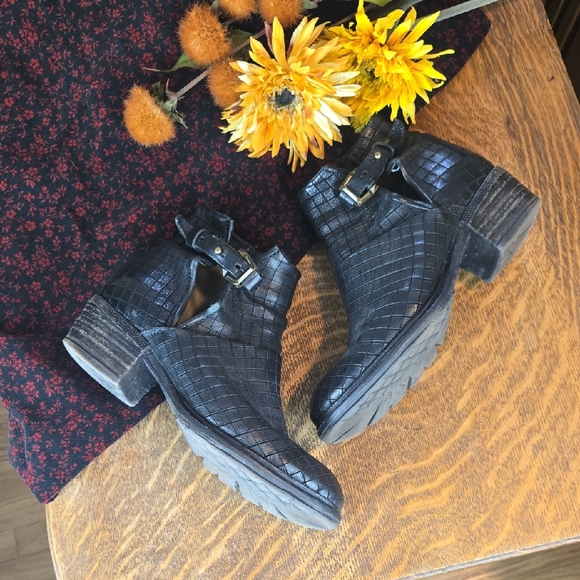 A.S.98 Shoes - A.S.98 Black Ankle Boots with Rugged Sole